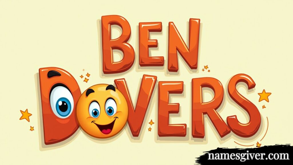 make this word "Funny Names Like Ben Dover" in funny fonts with funny emoji