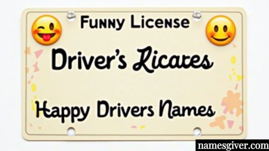 Funny Drivers License Names